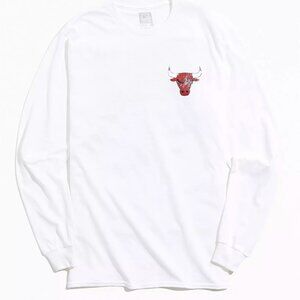 ULTRA GAME Chicago Bulls Vintage Long Sleeve Graphic Tee Shirt Medium Men's
